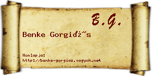 Benke Gorgiás névjegykártya