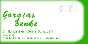 gorgias benke business card